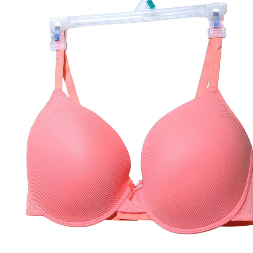 Adrienne Vittadini Studio Peach Textured Padded T-Shirt Underwire Bra Size 40DD